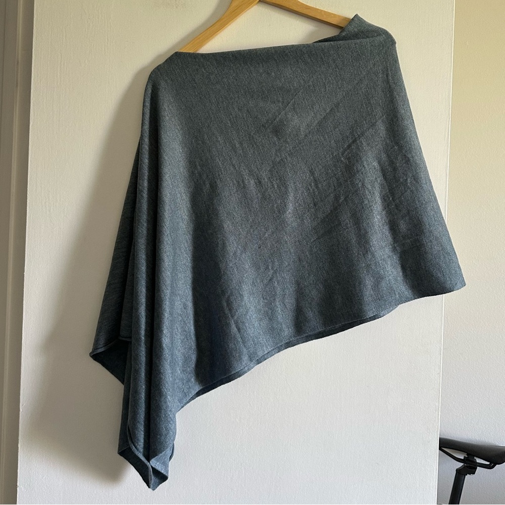 Kerisma Mercerized Wool Blend Teal Eden II Poncho OS EUC - Picture 2 of 5